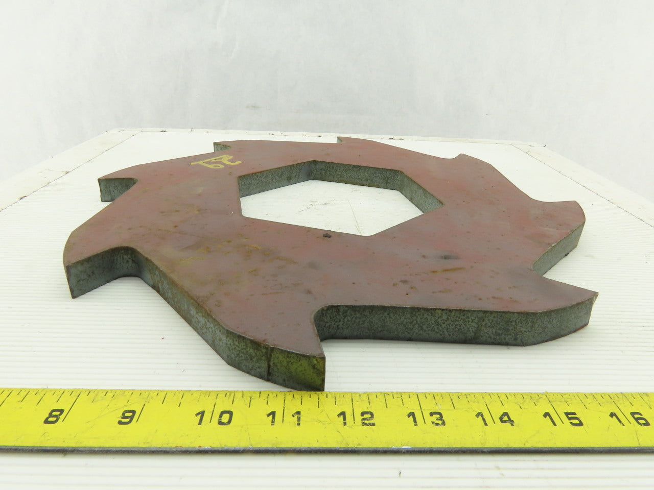 14-5/8" OD 8 Tooth Ratchet Plate 5-11/16" ID 3/4" Thick Steel