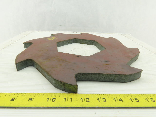 14-5/8" OD 8 Tooth Ratchet Plate 5-11/16" ID 3/4" Thick Steel