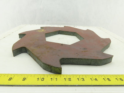 14-5/8" OD 8 Tooth Ratchet Plate 5-11/16" ID 3/4" Thick Steel