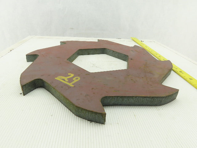 14-5/8" OD 8 Tooth Ratchet Plate 5-11/16" ID 3/4" Thick Steel