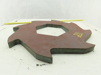 14-5/8" OD 8 Tooth Ratchet Plate 5-11/16" ID 3/4" Thick Steel