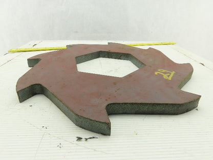 14-5/8" OD 8 Tooth Ratchet Plate 5-11/16" ID 3/4" Thick Steel