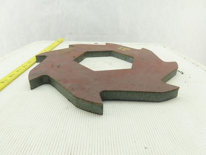 14-5/8" OD 8 Tooth Ratchet Plate 5-11/16" ID 3/4" Thick Steel