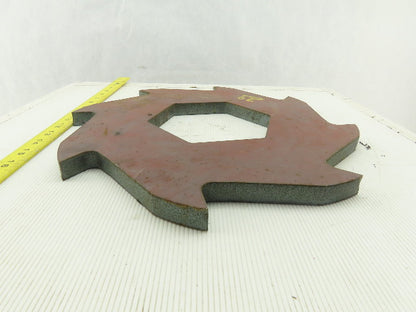 14-5/8" OD 8 Tooth Ratchet Plate 5-11/16" ID 3/4" Thick Steel