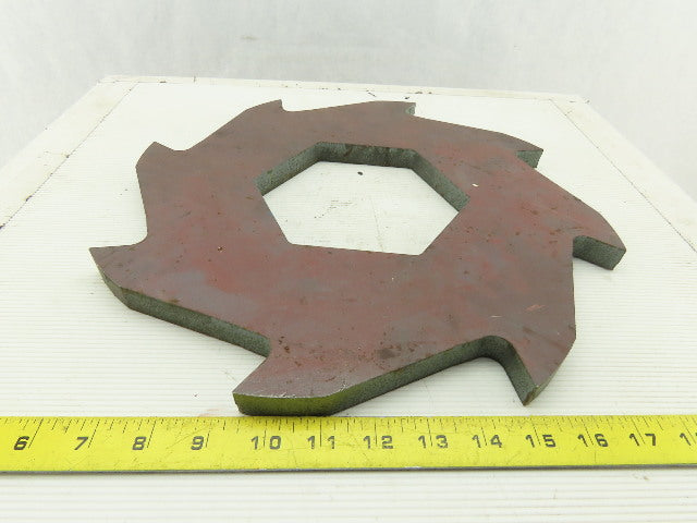 14-5/8" OD 8 Tooth Ratchet Plate 5-11/16" ID 3/4" Thick Steel
