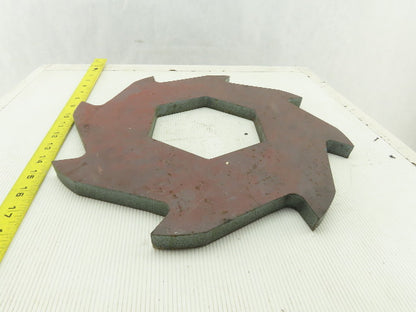 14-5/8" OD 8 Tooth Ratchet Plate 5-11/16" ID 3/4" Thick Steel