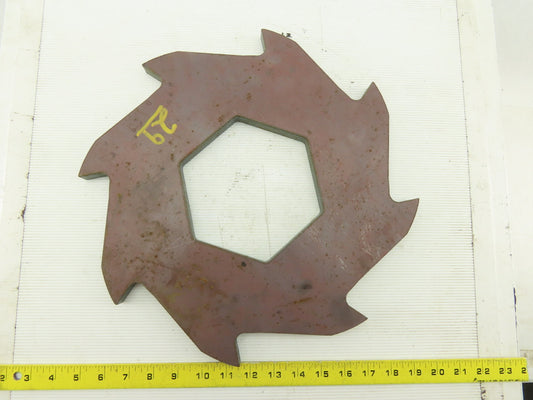 14-5/8" OD 8 Tooth Ratchet Plate 5-11/16" ID 3/4" Thick Steel