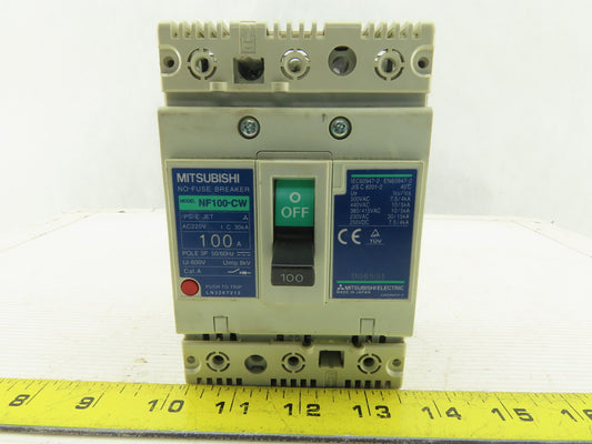 Mitsubishi NF100-CW 100A Circuit Breaker 3P 50/60Hz 500VAC 7.5kW 250VDC