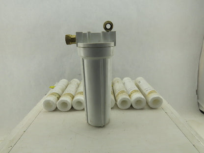 Pentek CW-MF 30 Micron String Wound Water Sediment Filter Lot Of 8 & Housing