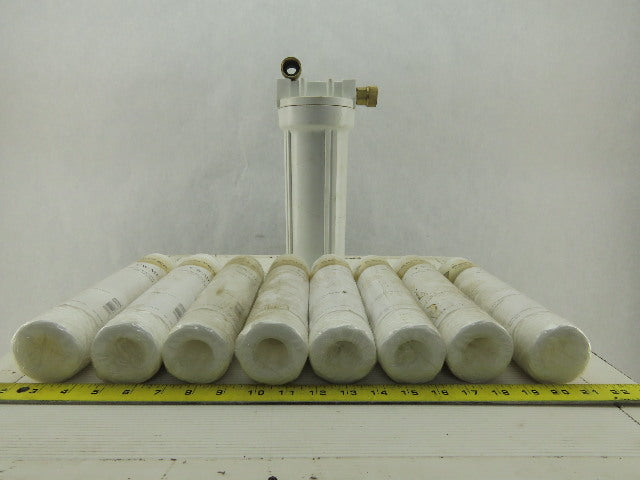 Pentek CW-MF 30 Micron String Wound Water Sediment Filter Lot Of 8 & Housing