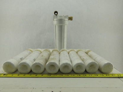 Pentek CW-MF 30 Micron String Wound Water Sediment Filter Lot Of 8 & Housing