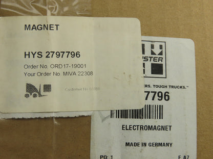 Hyster 2797796 Electro Magnet 24VDC 60Nm BFK485-14E