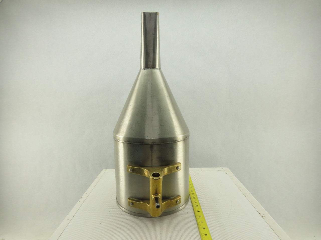 10" Open Stainless Steel Laboratory Apparatus Offset Funnel