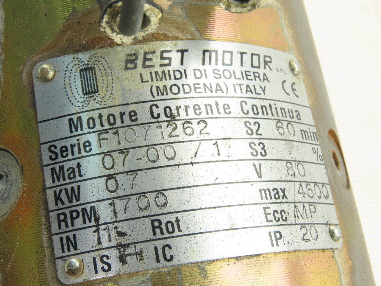 Best Motor F1071262 0.7kW 80VDC Drive Motor W/ Gear Head