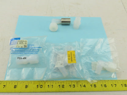 Kakizaki PFA/V 3/8" Tube 1/4" NPT Laboratory Fittings Elbow Mixed Lot Of 5