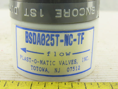 Plast-O-Matic BSDA025T-NC-TF 1/4" Teflon Shut Off Valve NC Air Pilot