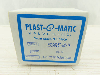 Plast-O-Matic BSDA025T-NC-TF 1/4" Teflon Shut Off Valve NC Air Pilot