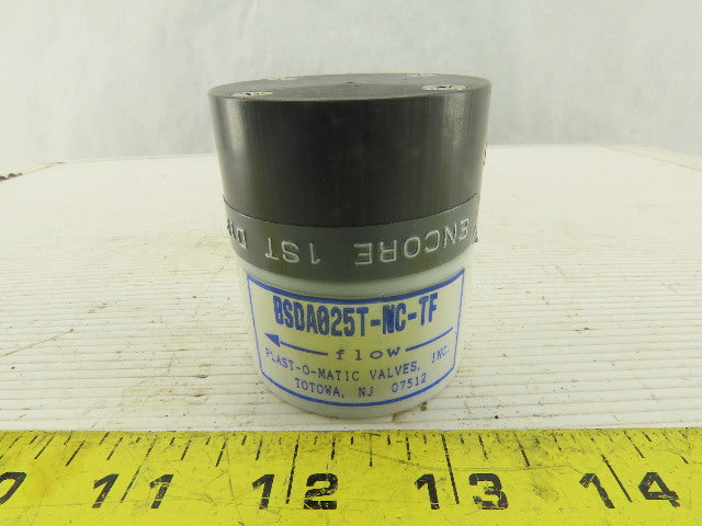 Plast-O-Matic BSDA025T-NC-TF 1/4" Teflon Shut Off Valve NC Air Pilot