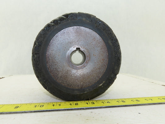 6" x 3" Rubber Over Steel Heavy Duty Drive Wheel Caster 25mm Bore