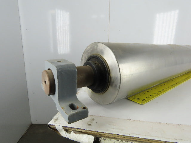 6-1/2" OD 58" BF 56" Face Width Stainless Steel Web Calendar Roller 2" Shaft