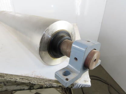 6-1/2" OD 58" BF 56" Face Width Stainless Steel Web Calendar Roller 2" Shaft