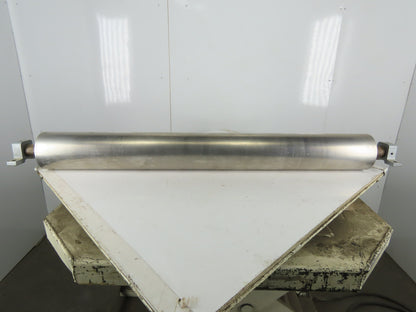 6-1/2" OD 58" BF 56" Face Width Stainless Steel Web Calendar Roller 2" Shaft