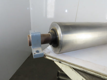 6-1/2" OD 58" BF 56" Face Width Stainless Steel Web Calendar Roller 2" Shaft