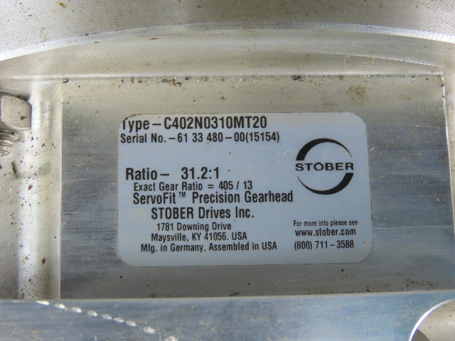 Stober C402N0310MT20 ServoFit 31.2:1 Ratio Precision Gearhead