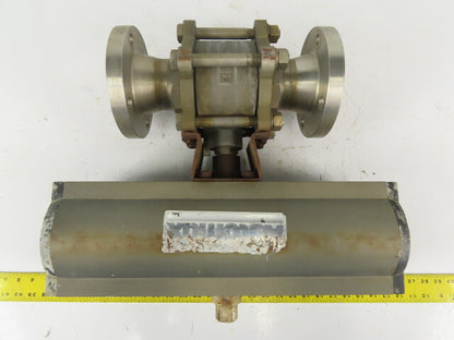 Airmax Mecair 5CSR 3" Flange 150# Sanitary Ball Valve Pneumatic Actuator