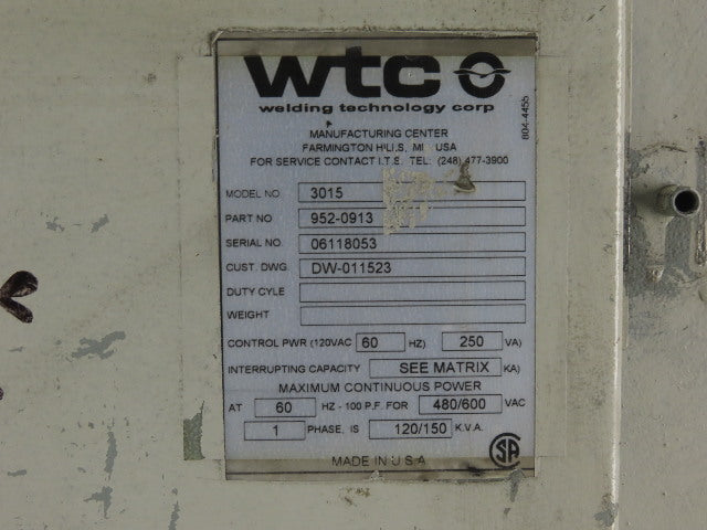 Medar Model 3015 Medweld 3000s 480V 60Hz AC Welding Control 250VA