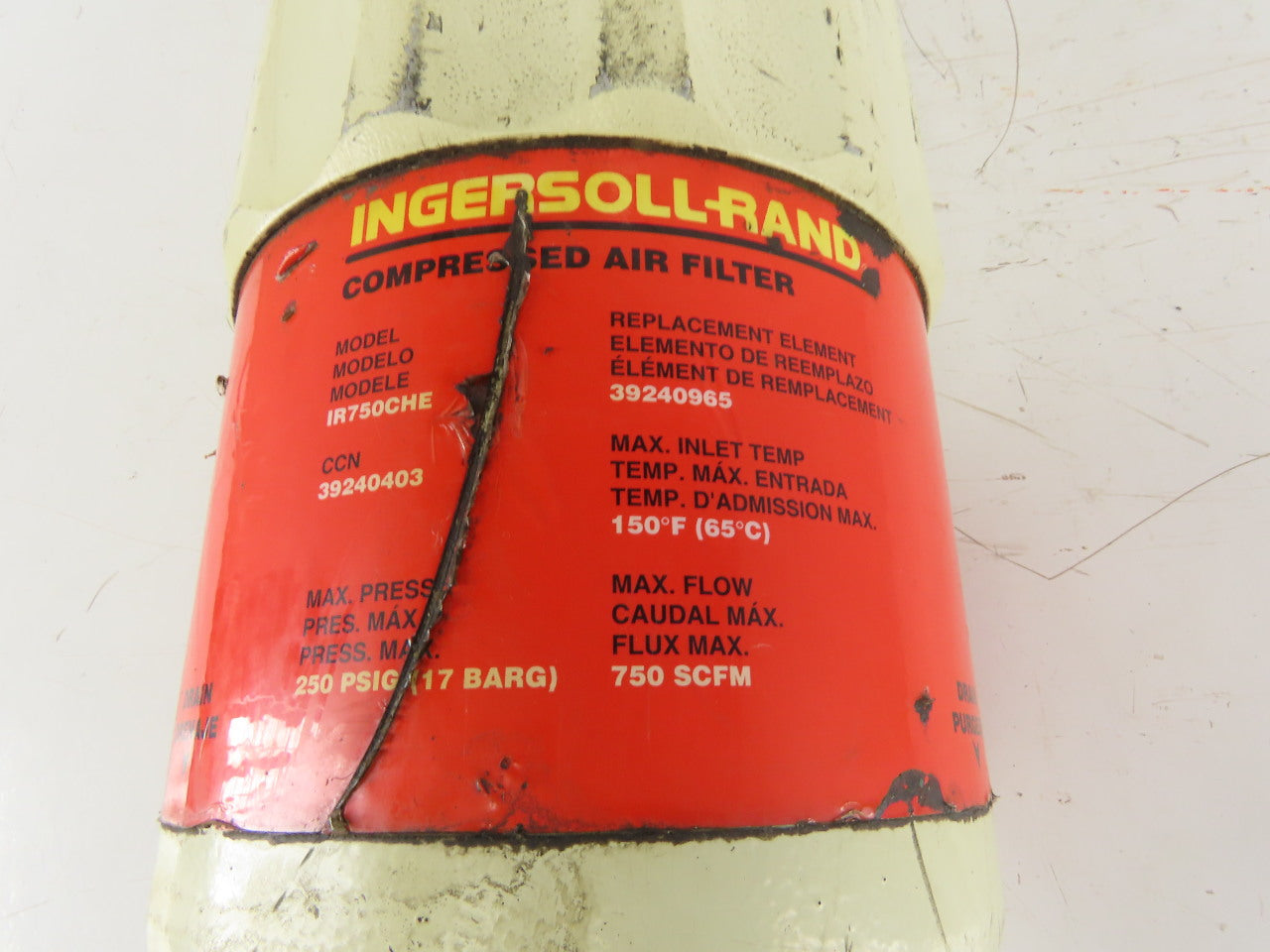 Ingersoll Rand IR750CHE Compressed Air Prefilter Housing 1450SCFM 2-1/2" NPT