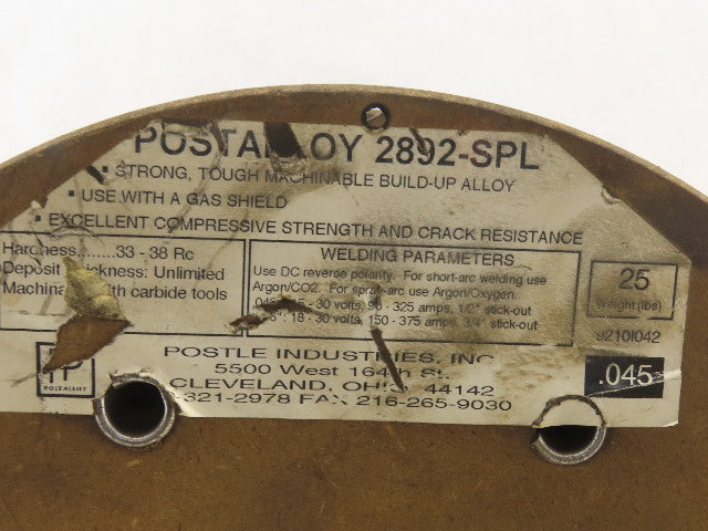 Postle 2892-SPL Postaloy .045 Medium Hardness Welding Wire 7 Lbs. Spool