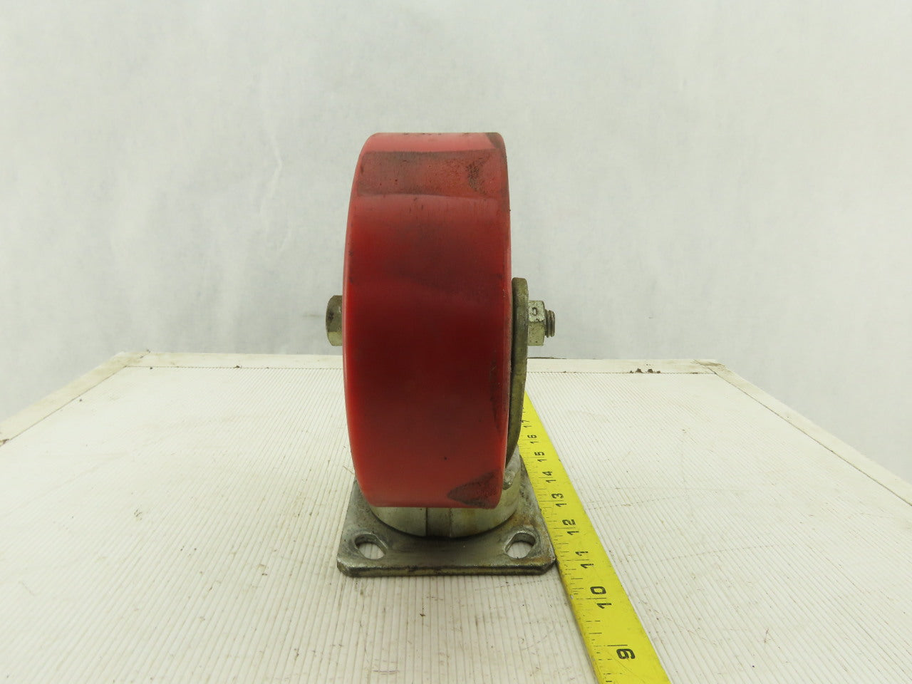 6" x 2" Rubber Over Cast Iron Swivel Caster Plate Mount