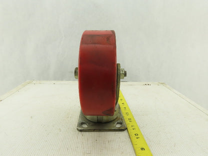 6" x 2" Rubber Over Cast Iron Swivel Caster Plate Mount