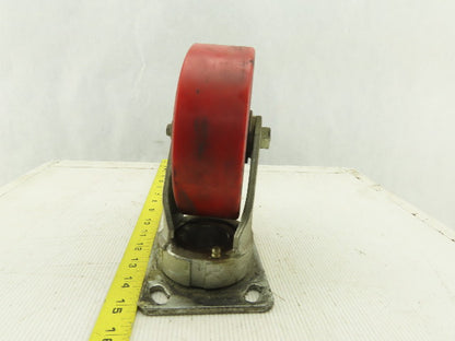 6" x 2" Rubber Over Cast Iron Swivel Caster Plate Mount