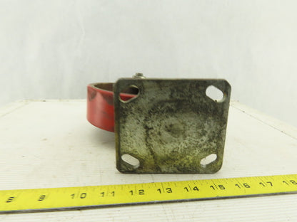 6" x 2" Rubber Over Cast Iron Swivel Caster Plate Mount