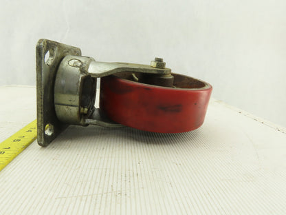 6" x 2" Rubber Over Cast Iron Swivel Caster Plate Mount