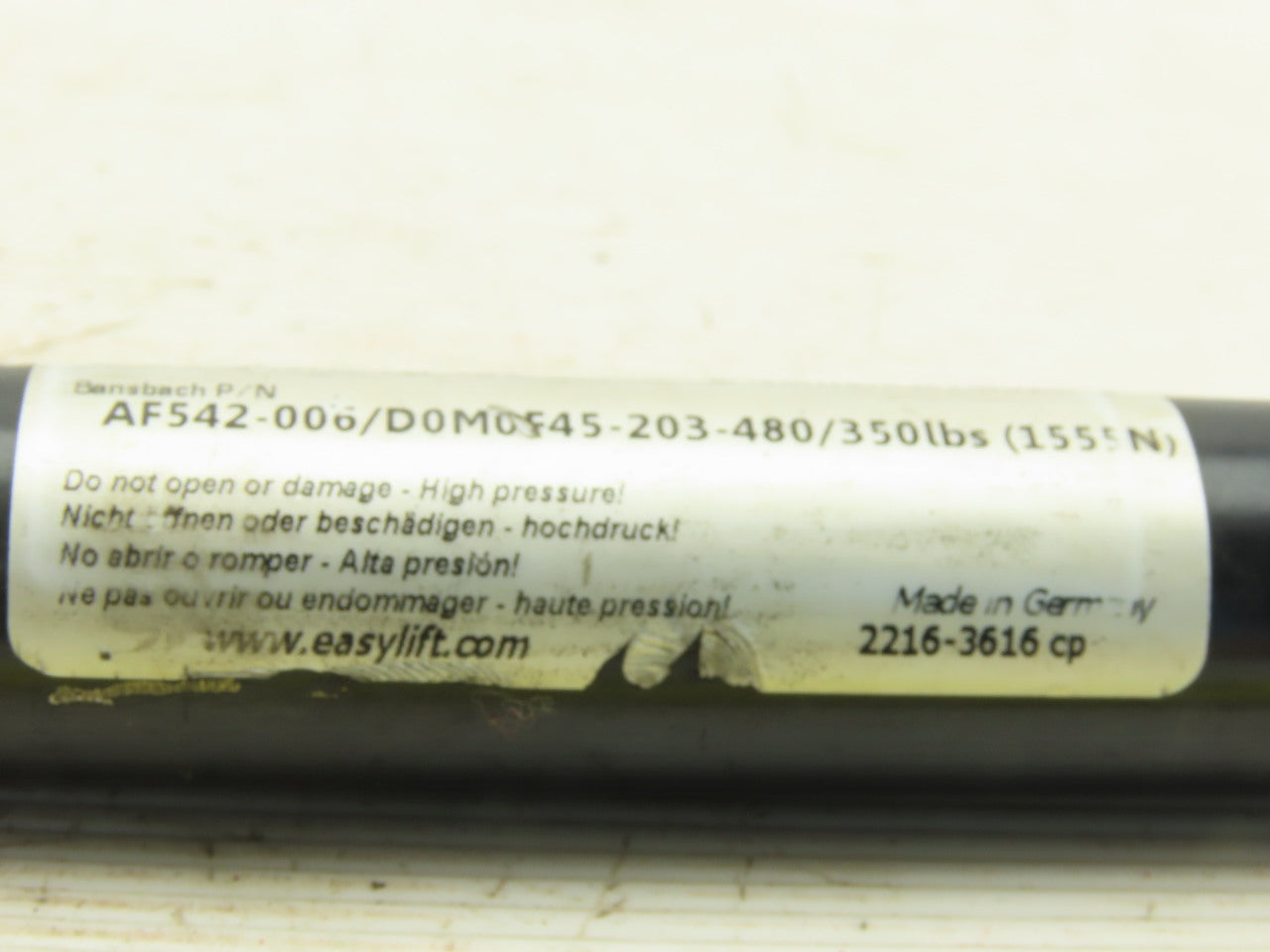 Bansbach AF542-006 Easylift 8" Stroke 350Lb Gas Spring 11.03" Compressed