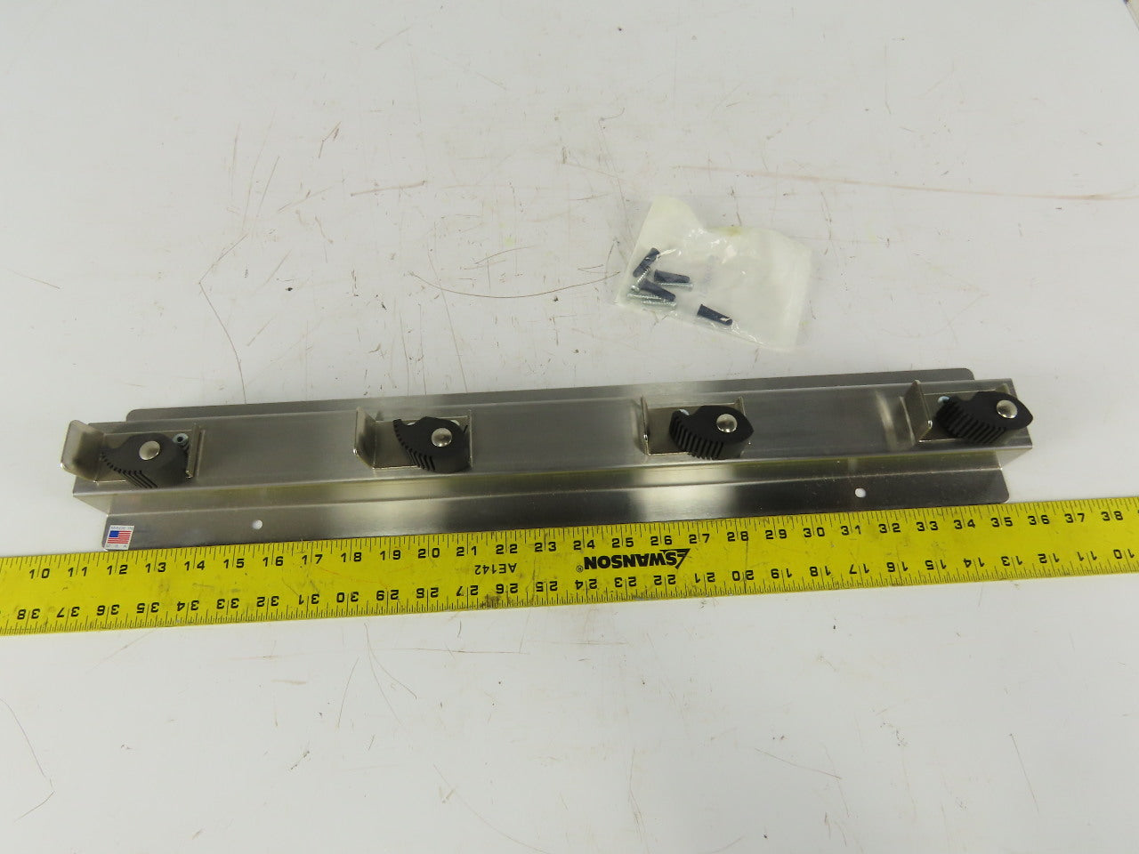 Grainger 333-4 SS Silver 304 Stainless Steel Mop Broom Holder 4 Spot
