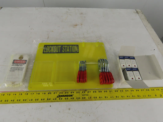 Brady 5TA79 Lock Out Tag Out LOTO Station Tags Hasp Locks Organization Board