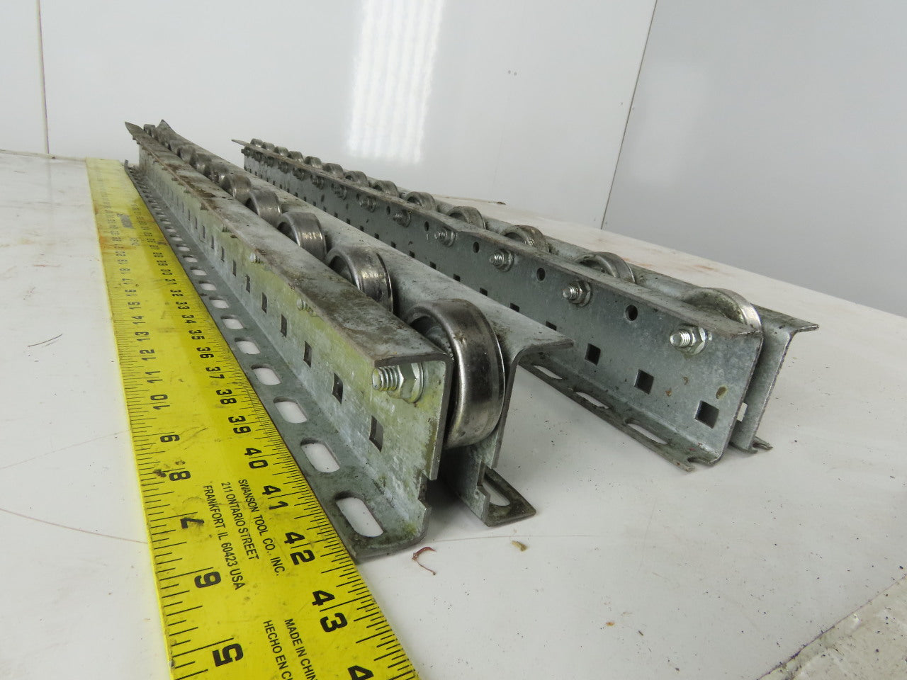 Mallard 2-3/4" W x 3" Tall Pallet Flow Skate Wheel Rail 38-1/2" OAL Lot Of 2