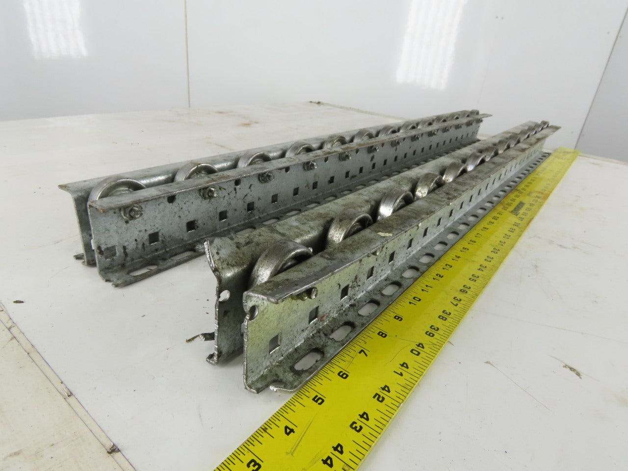 Mallard 2-3/4" W x 3" Tall Pallet Flow Skate Wheel Rail 38-1/2" OAL Lot Of 2