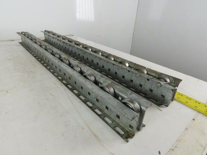 Mallard 2-3/4" W x 3" Tall Pallet Flow Skate Wheel Rail 38-1/2" OAL Lot Of 2