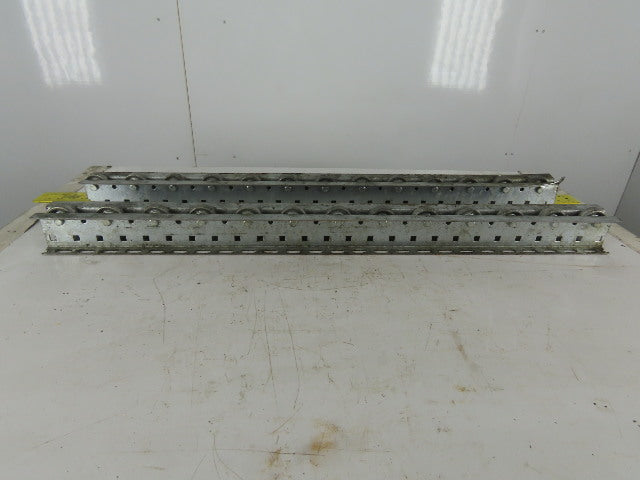 Mallard 2-3/4" W x 3" Tall Pallet Flow Skate Wheel Rail 38-1/2" OAL Lot Of 2