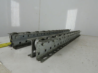 Mallard 2-3/4" W x 3" Tall Pallet Flow Skate Wheel Rail 38-1/2" OAL Lot Of 2