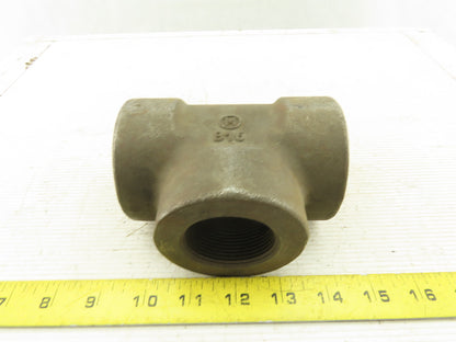1-1/2 NPT Iron Black Pipe Thick Walled Class 3000 Tee