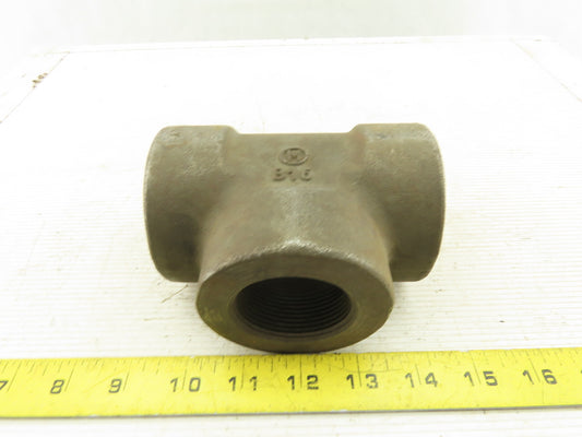 1-1/2 NPT Iron Black Pipe Thick Walled Class 3000 Tee
