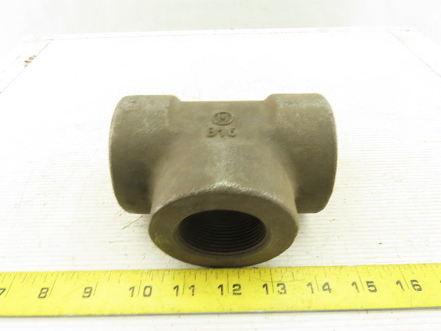 1-1/2 NPT Iron Black Pipe Thick Walled Class 3000 Tee