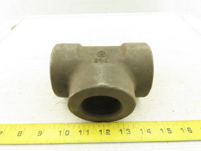 1-1/2 NPT Iron Black Pipe Thick Walled Class 3000 Tee