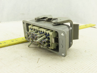 Harting Panel Mount Female 32 Conductor 2 Lever Cam Lock Plug End